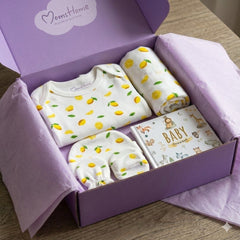 Newborn Baby Homecoming Gift Set | Newborn Essential Gift Hamper | Soft, Gentle & Thoughtful Newborn Gift | Pack of 6