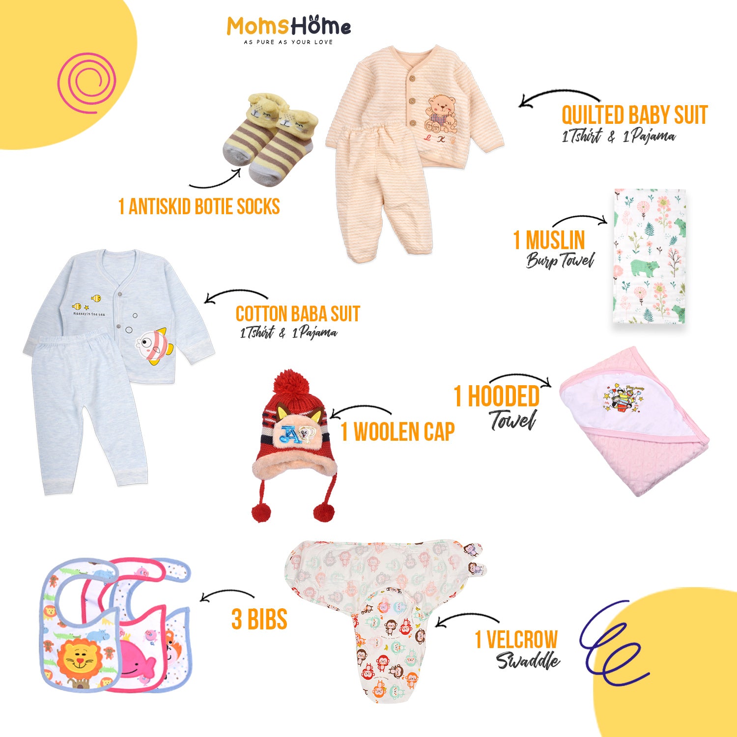 New Born Baby Winter Essentials Gift Combo 0-3 Months - 30 Items