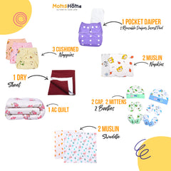 New Born Baby Winter Essentials Gift Combo 0-3 Months - 30 Items