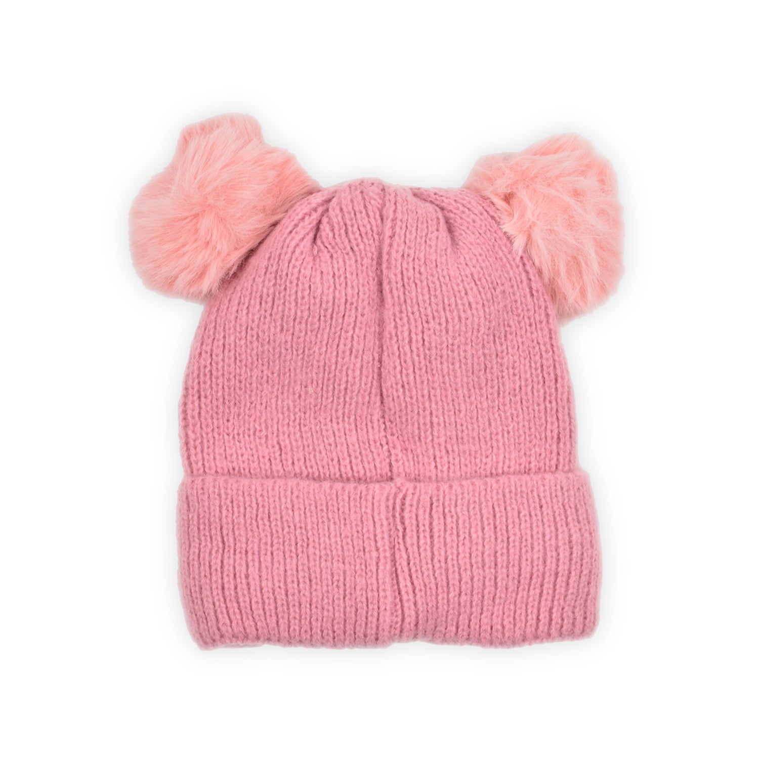 Baby Unisex Woolen Caps | Pink & Grey | Pack Of 2