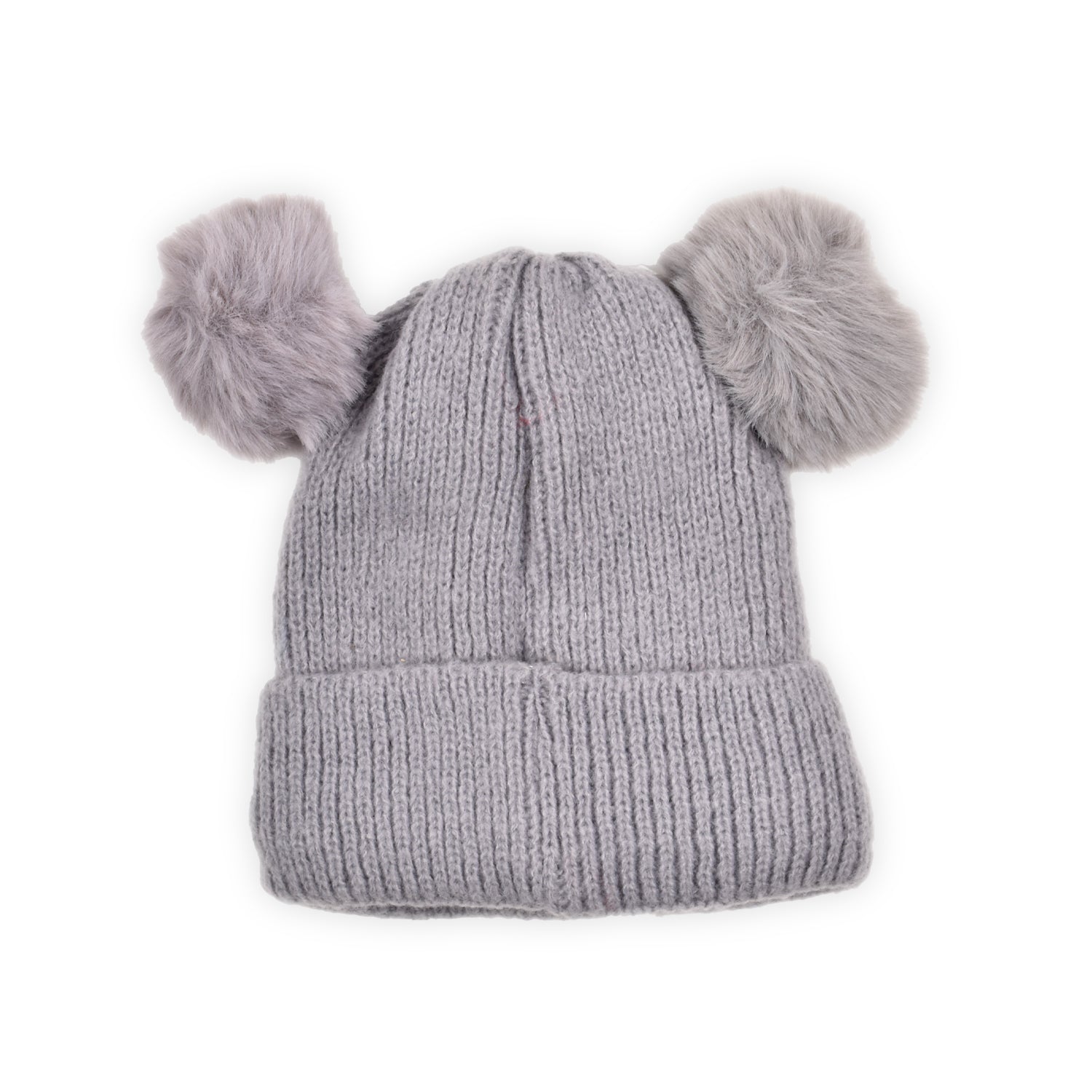 Baby Unisex Woolen Caps | Pink & Grey | Pack Of 2