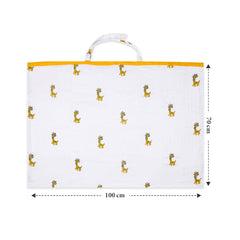 Organic Cotton Muslin Nursing Cover For Breastfeeding Feeding Apron - Yellow Giraffe