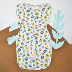 Newborn Baby 100% Cotton Zipper Swaddling Sack, 0-3 Months, jungle