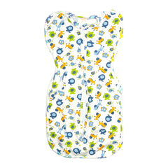 Newborn Baby 100% Cotton Zipper Swaddling Sack, 0-3 Months, jungle
