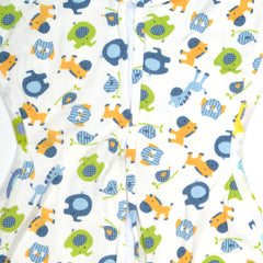 Newborn Baby 100% Cotton Zipper Swaddling Sack, 0-3 Months, jungle