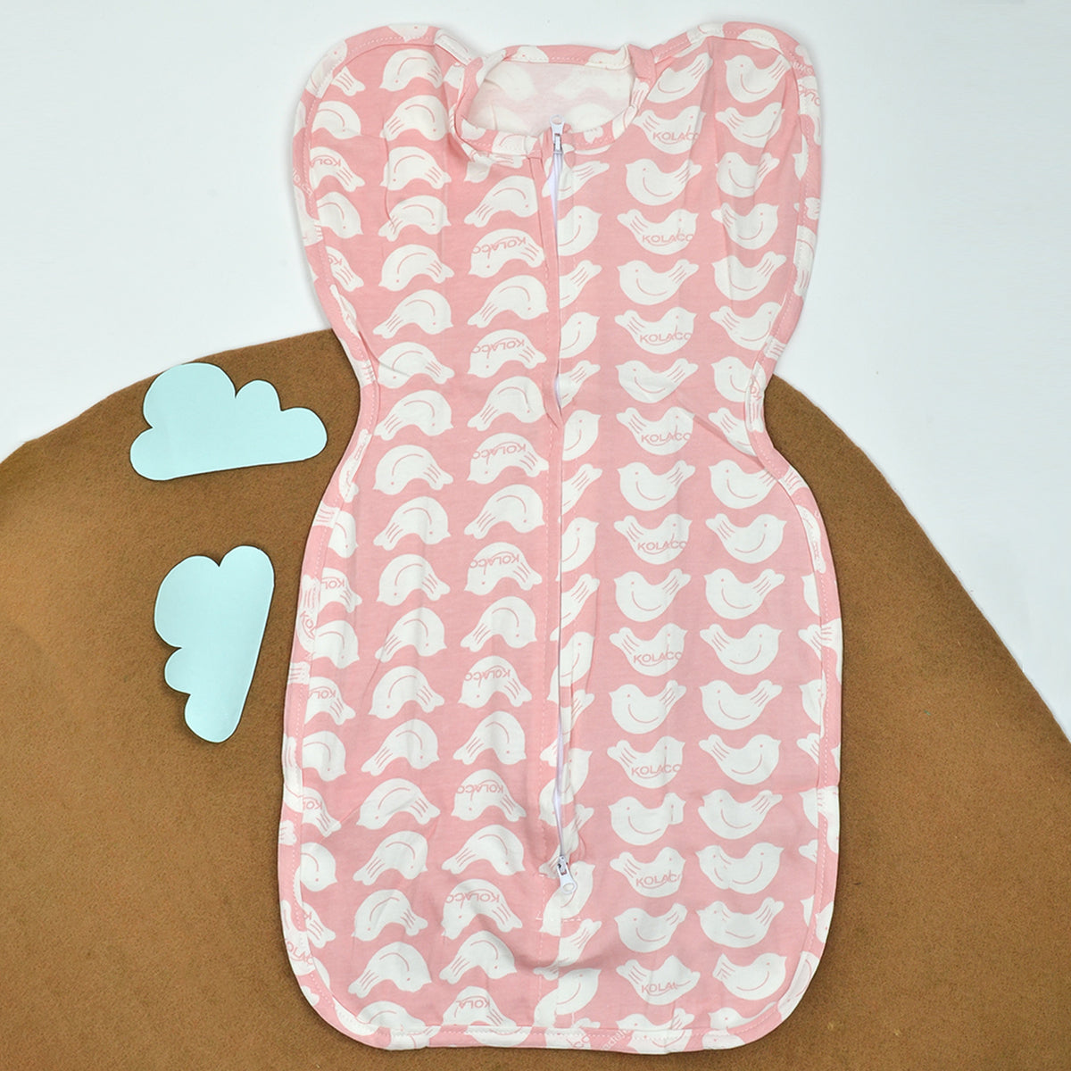 Newborn Baby 100% Cotton Zipper Swaddling Sack, 0-3 Months, Bird