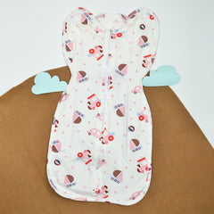Newborn Baby 100% Cotton Zipper Swaddling Sack, 0-3 Months, Train