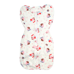 Newborn Baby 100% Cotton Zipper Swaddling Sack, 0-3 Months, Train