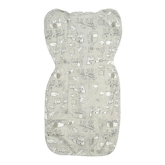 Newborn Baby 100% Cotton Zipper Swaddling Sack, 0-3 Months,  Grey Jungle