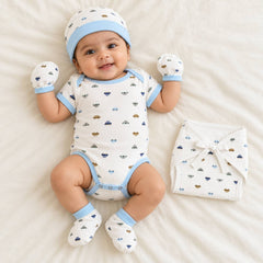 Baby Home Coming Outfit |  New Born Essential Clothes Set | Baby Shower Gift Hamper | Pack of 5
