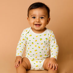 Organic Cotton New Born Baby Full Sleeve Onesie | Newborn Onesie | New Born Baby Dress | 0-6 Months | Pack of 1