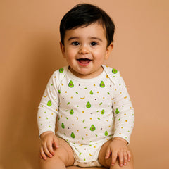 Organic Cotton New Born Baby Full Sleeve Onesie | Newborn Onesie | New Born Baby Dress | 0-6 Months | Pack of 1