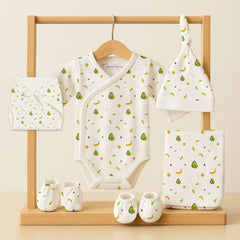 Organic Cotton Baby Clothing Set |  Baby Essential Clothes For Boys & Girls | Baby Shower Gift Hamper | 0-6 Months | Avocado | Pack of 6