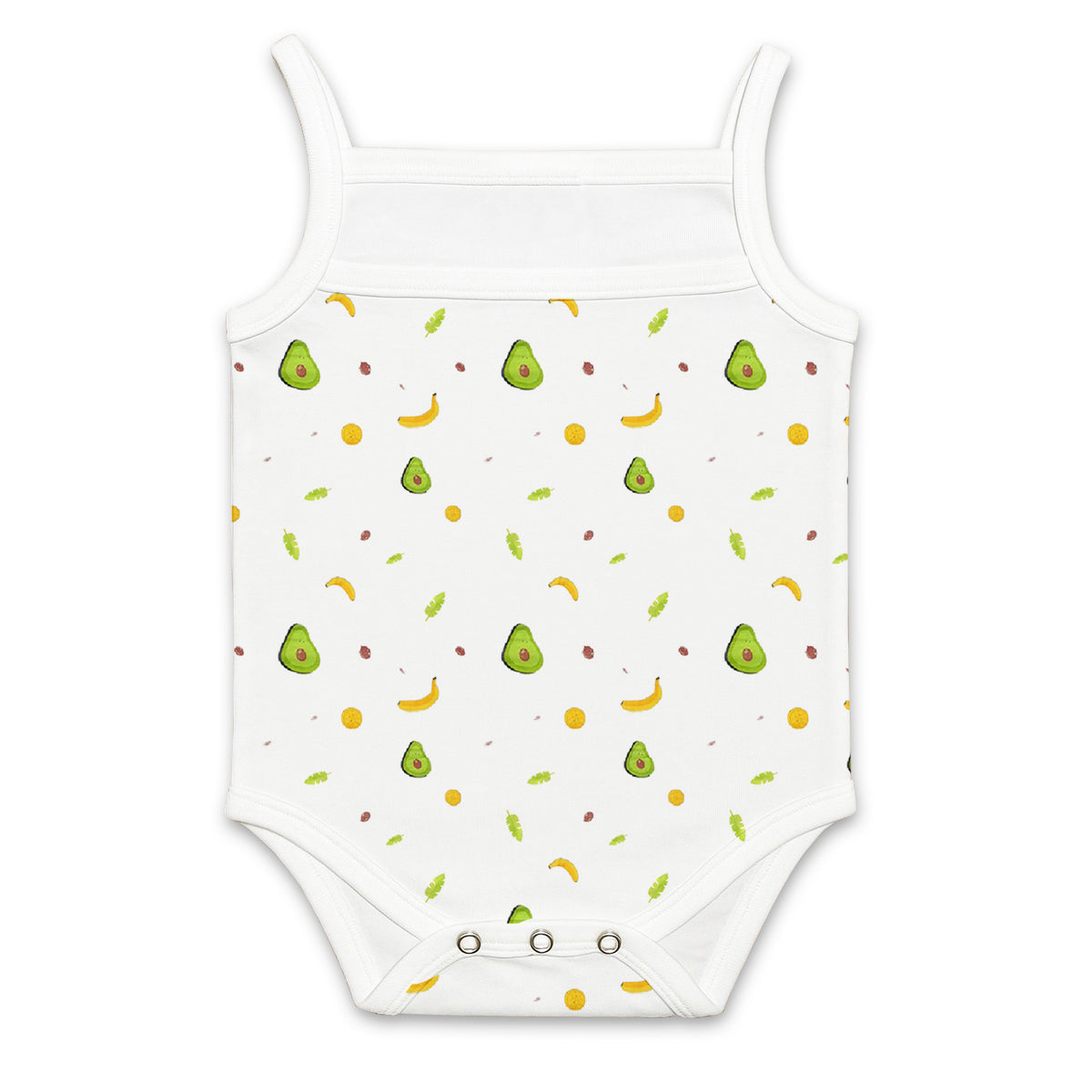 Baby Girl Vest Onesie | Soft Organic Cotton Sleeveless Top For Newborn Girls | 3-6 Months | Avocado | Pack of 1
