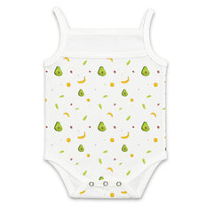Baby Girl Vest Onesie | Soft Organic Cotton Sleeveless Top For Newborn Girls | 3-6 Months | Avocado | Pack of 1