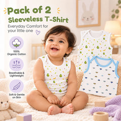 Baby Vest for Boys & Girls | Organic Cotton Baby Top For Newborns, Infants & Toddlers | Pack of 2