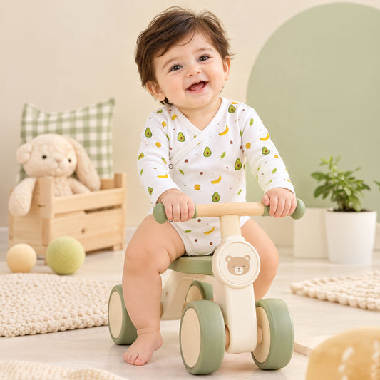 Organic Cotton Front Open Kimono Onesie For New Born Baby | 0-6 Months | Pack of 1