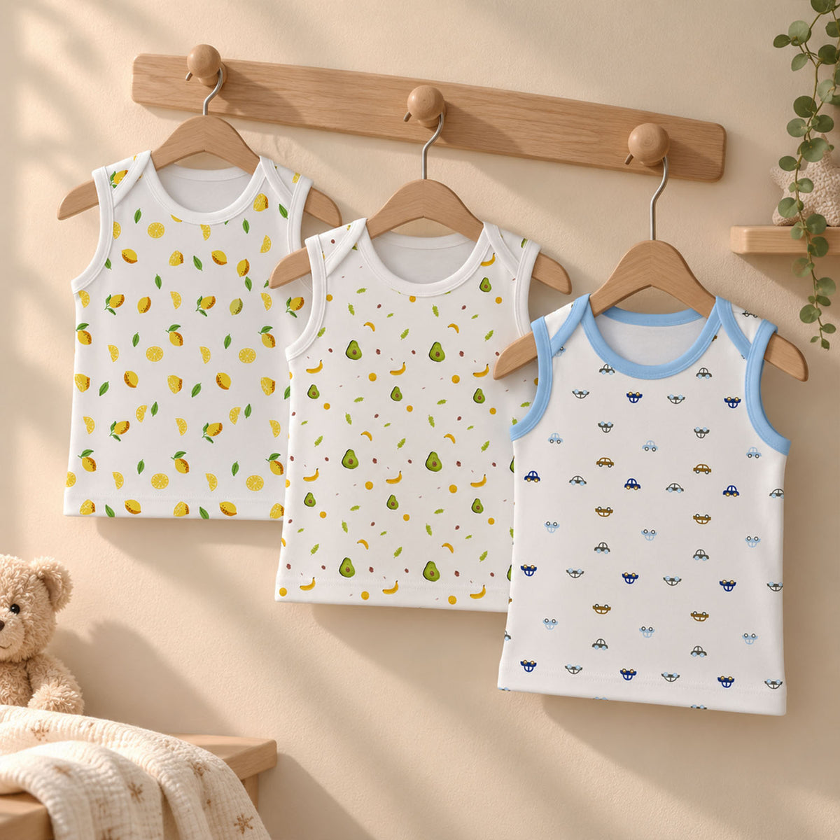 Baby Vest for Boys & Girls | Organic Cotton Baby Top For Newborns, Infants & Toddlers | Pack of 3