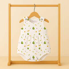 Girls Frock Style Onesie | Stylish Organic Cotton Baby Dress Bodysuit for Newborn & Infant Girls | Snap Button Romper for Babies | 0-6 Months | Pack of 1
