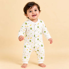 Organic Cotton New Born Baby Full Body Romper | New Born Baby Clothing | Avocado | 0-12 Months | Pack of 1