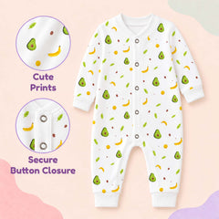 Organic Cotton New Born Baby Full Body Romper | New Born Baby Clothing | Avocado | 0-12 Months | Pack of 1