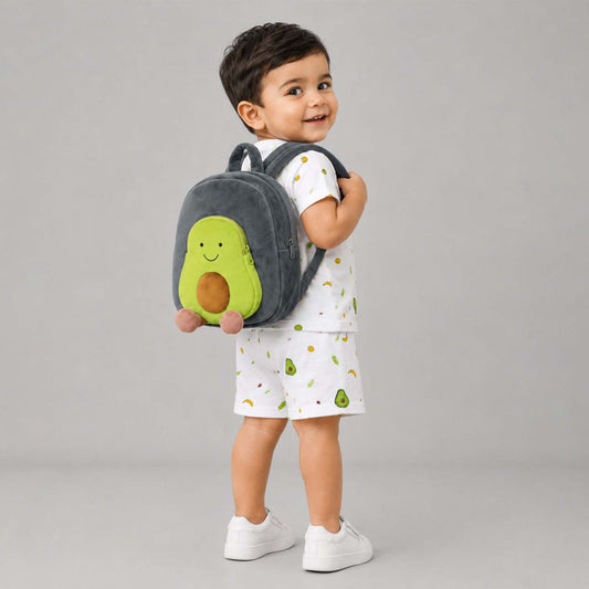 Organic Cotton Baby T-Shirt Shorts with Bag Pack | Baby Essentials Clothing Set | Baby Shower Gift Set | Avocado | Pack of 3