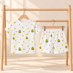 T-Shirt & Shorts Co-ord Set for Kids | Elegant & Comfortable Summer Wear | Organic Cotton Clothing Set | Avocado | Pack of 1