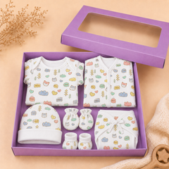 Baby Home Coming Outfit Set | Baby Shower Gift Hamper | Baby Essential Clothes Set | Joyworld | 0-3 Months | Pack of 7