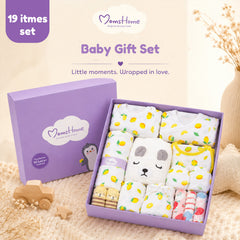 Organic Cotton New Born Baby Hospital Bag Kit | 0-6 Months | 19 Items | Lemon