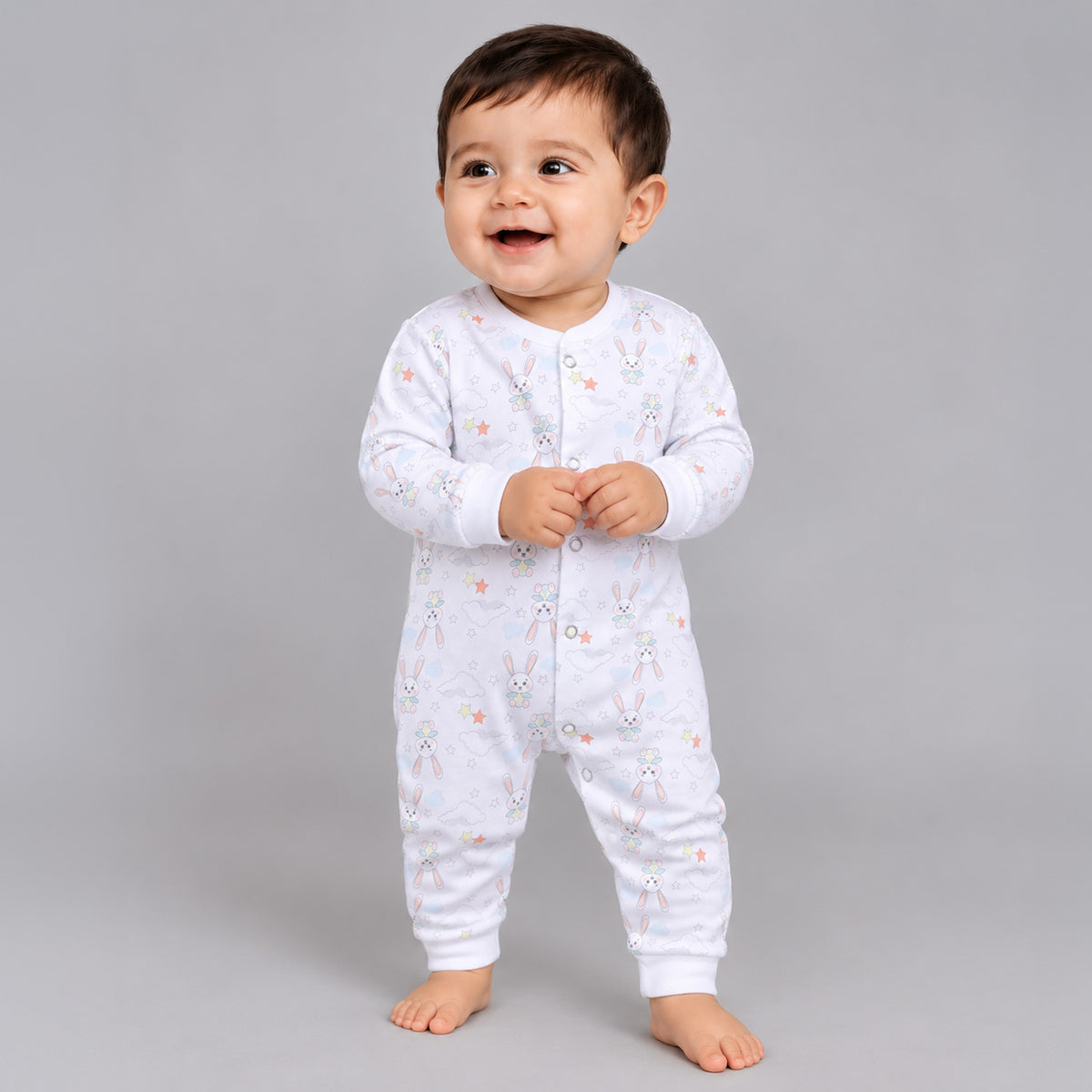 Organic Cotton New Born Baby Full Body Romper | New Born Baby Clothing | Bunny | 0-12 Months