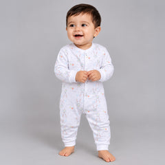 Organic Cotton New Born Baby Full Body Romper | New Born Baby Clothing | Bunny | 0-12 Months ( 1 Free Rakhi )