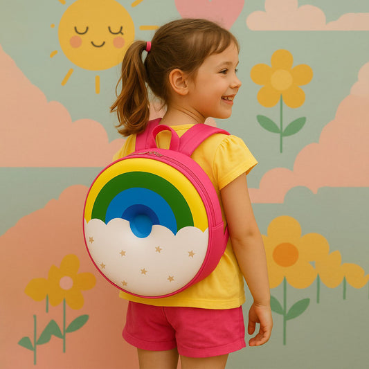 Kids School Bags Rainbow 3D Style Children Backpacks (Pink)
