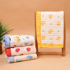 Baby 6 Layer Muslin Blanket Cum Towel | 100X100 CM | 0-3 Years | Pack of 1