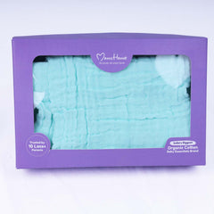 Baby Super Soft Absorbent Muslin 6 Layer wash Towel-100X100 CM-(0-3 Years)-Green
