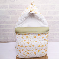 Baby Sleeping Bag And Carry Nest | Cotton Bedding Set For Infants And New Born Baby | Portable And Travel Friendly | 0-6 Months