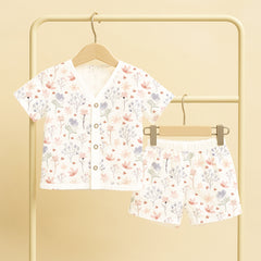 Organic Cotton Muslin T-Shirt & Short For Kids | Elegant & Comfortable Summer Wear | Set of 1