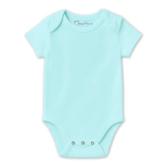 Organic Cotton New Born Baby Onesie | Blue, Yellow, Peach | Pack of 3