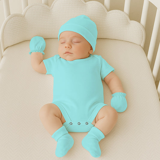 Organic Cotton Baby Onesies Gift Set | Pack Of 4 | Blue