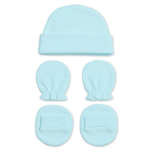 New Born Baby Cap Mitten Bootie Set | 0-3 Months | Pack of 1