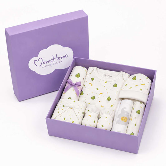 Hospital Kit for Newborn baby | New Born Baby Home Coming Outfit | Organic Cotton Gift Set | 0-6 Months | 25 Items | Avocado