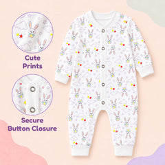 Organic Cotton New Born Baby Full Body Romper | New Born Baby Clothing | Bunny | 0-12 Months