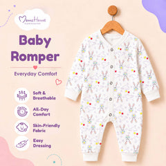 Organic Cotton New Born Baby Full Body Romper | New Born Baby Clothing | Bunny | 0-12 Months