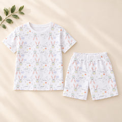 T-Shirt & Shorts Co-ord Set for Kids | Elegant & Comfortable Summer Wear | Organic Cotton Clothing Set | Bunny | Pack of 1