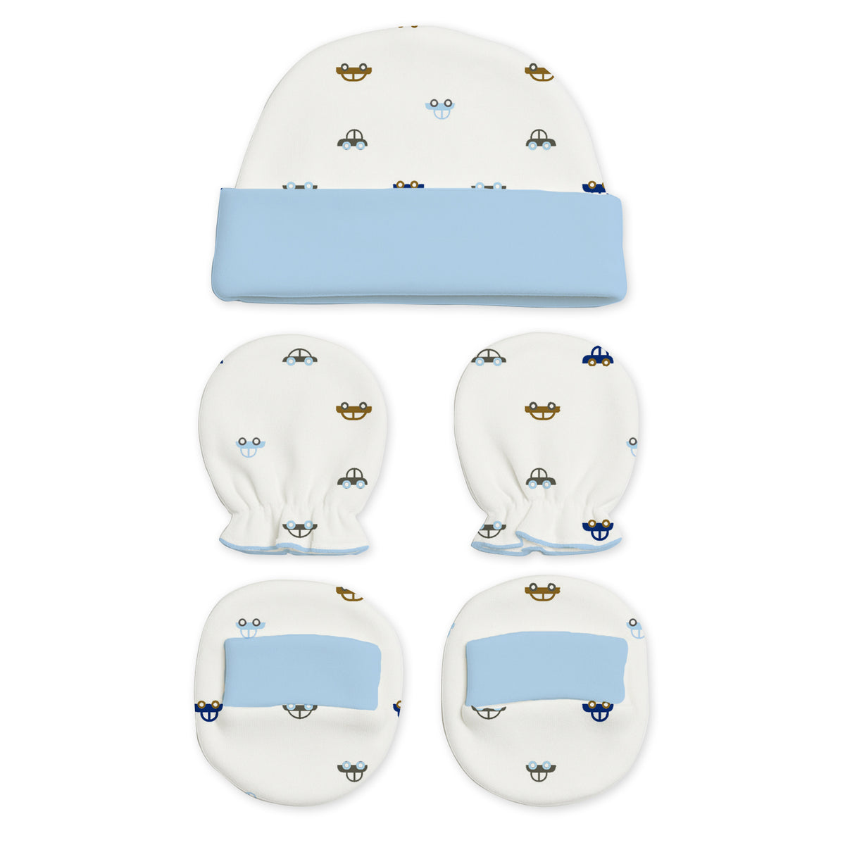 Designer Cap Mitten Bootie Set For New Born Baby | 0-3 Months | Pack of 1