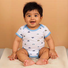 New Born Baby Organic Cotton Half Sleeves Onesie | New Born Baby Clothes | Baby Half Sleeve Cotton Sleepsuits | Galaxy, Heart, Car | Pack of 3