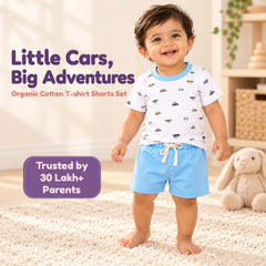 Kids Organic Cotton Co-Ord Set | T-Shirt & Shorts | Car