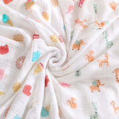 Baby Muslin Swaddle | 100x100 CM | Pack of 2 | Icecream, Animal