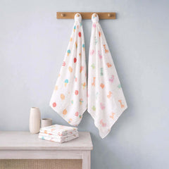 Baby Muslin Swaddle | 100x100 CM | Pack of 2 | Icecream, Animal
