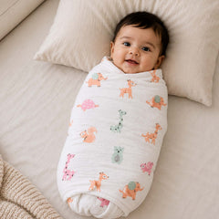 Organic Cotton Baby Muslin Cloth Swaddle | 0-12 Months | Pack of 3