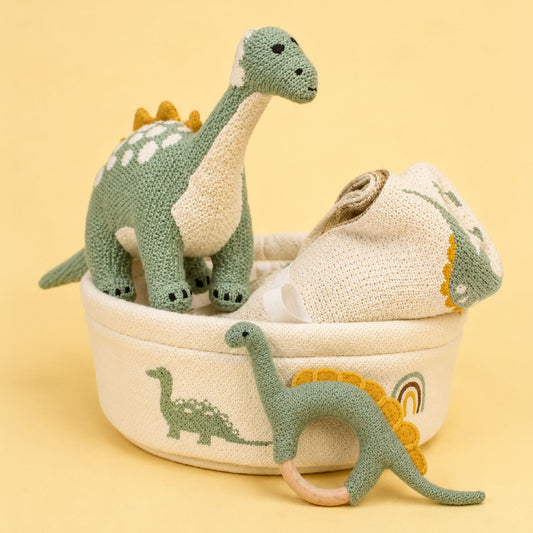 Knitted Gift Basket | Baby Birthday Gift | Baby Shower Gift Set | Pack of 4